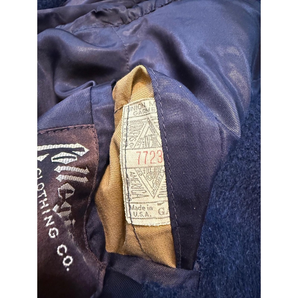 Vintage Collegian Clothing Co Wool Overcoat Men's Blue‎ Long Classic Coat - Picture 5 of 6